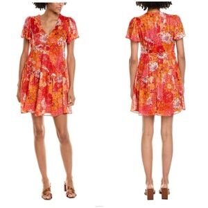 Taylor Floral Mini Dress Orange red 4